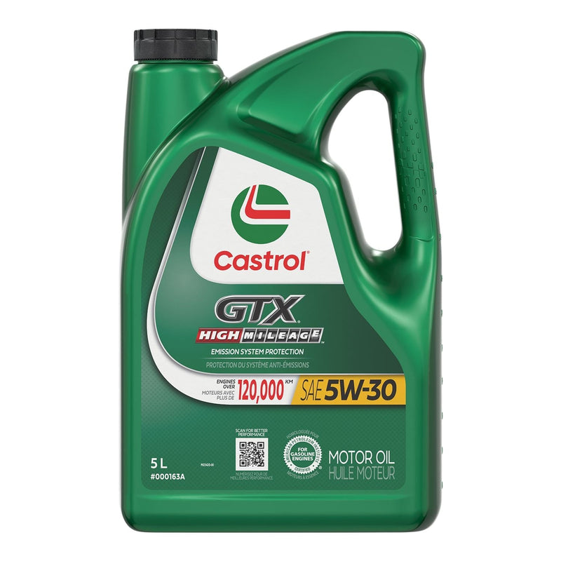 Castrol GTX High Mileage 5W30 Conventional Engine/Motor Oil, 5-L V1