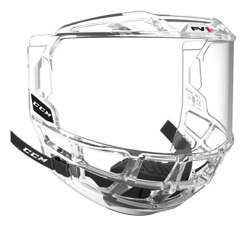 CCM FV1 Full Hockey Helmet Mask/Shield/Bubble, Junior, Clear X9