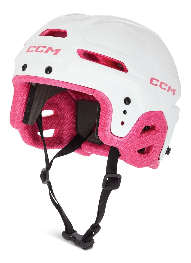 CCM Multi-Sport Hockey Helmet, Youth, White/Pink J2