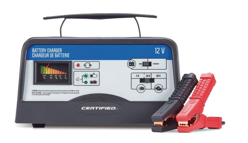 Certified Battery Charger, Fully Automatic, 10/2-Amp, 12V, with 50-Amp Engine Start P8