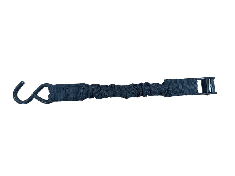 Certified Bungee Cam-Buckle Tie-Down, 600-lb Break Strength, Black, 8-ft, 2-pk I5