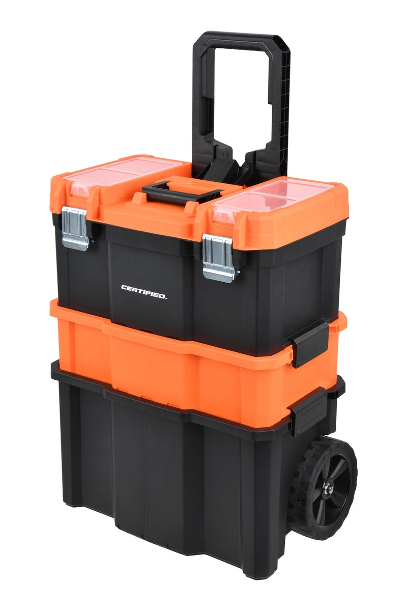 Certified Rolling Mobile Toolbox with 2 Organizers, Orange W4