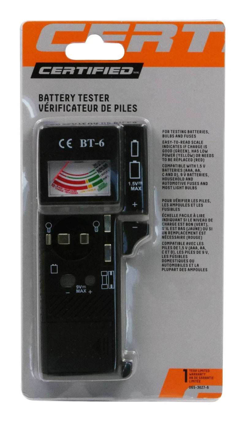 Certified Universal Battery Tester / Checker, AAA, AA, C, D, 9V D0