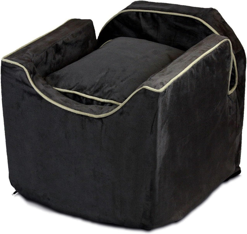 Dog Car Seat: Lookout I Dog Booster Car Seat for Dogs Small 5-15 lbs, Size: Small, Fabric: Black Diamond, Pet Car Seat to Alleviate Car Sickness for Dogs, Removable Machine Washable Cover D9
