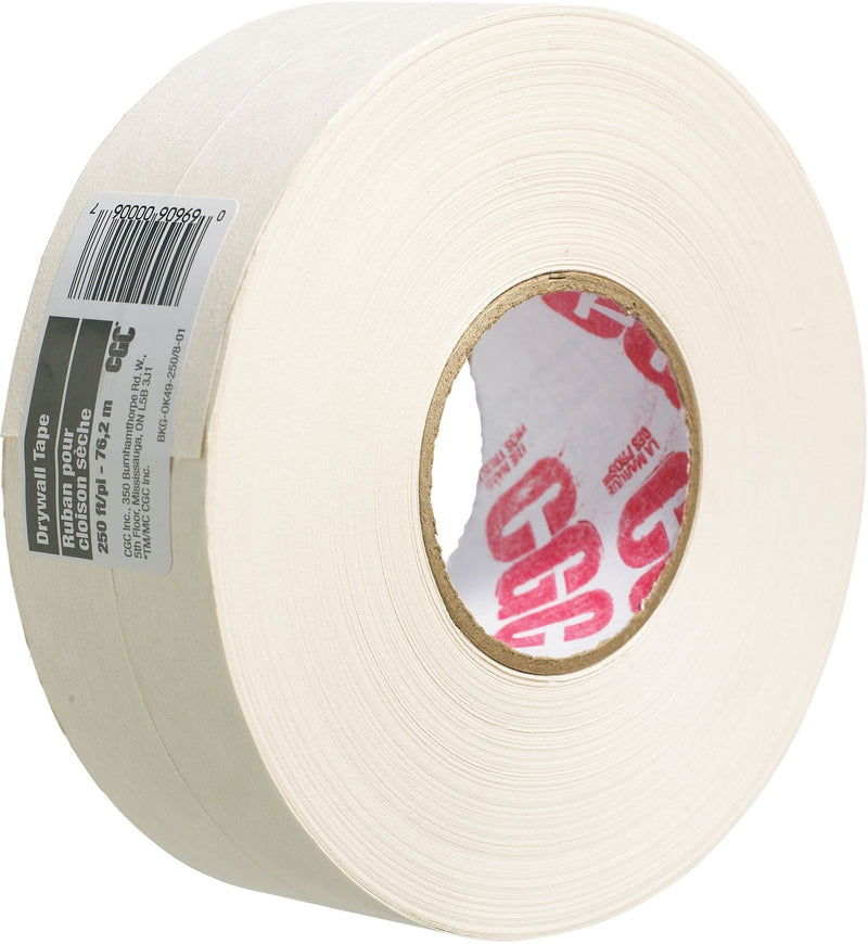 CGC Drywall Paper Joint/Wallboard Tape Pre-Creased, Superior Bond, White, 2-1/16-in x 250-ft A0