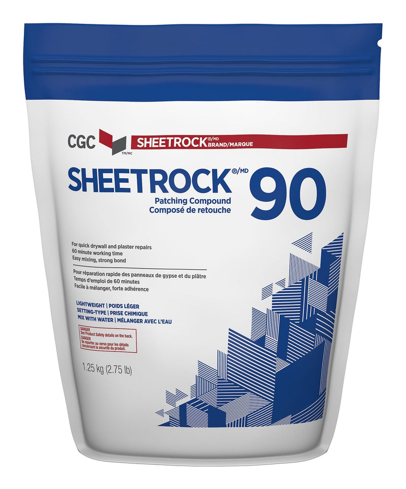 CGC Sheetrock 90 Easy-Mix Patching Compound For Drywall & Plaster Repair, Low VOC, 1.25-kg B7