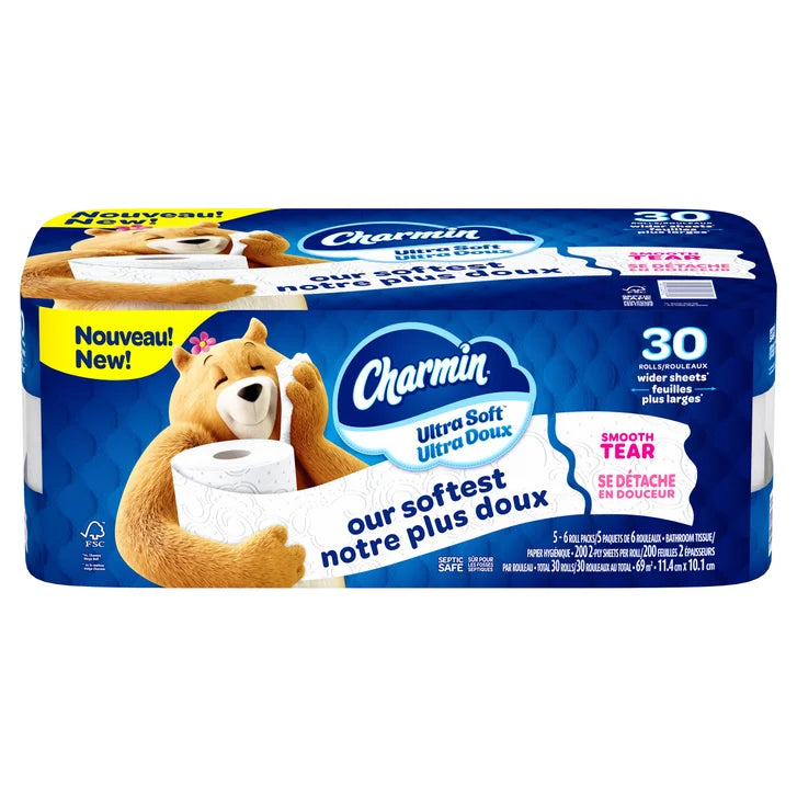 Charmin Ultra Soft Toilet Paper Jumbo Rolls, 30 x 200 Sheets G8