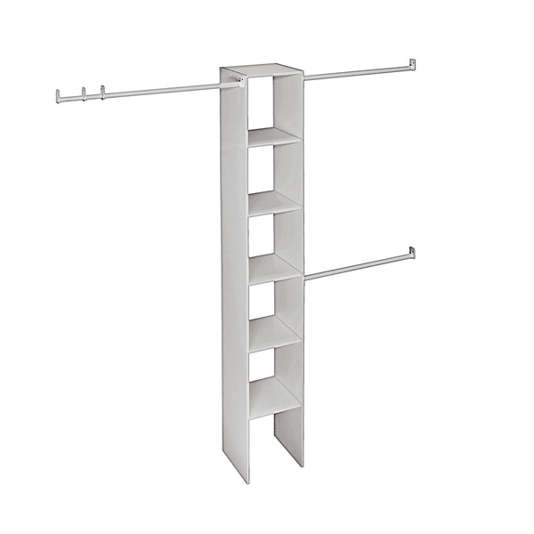 ClosetMaid Expandable Closet Organizer Kit with 3-Closet Rod, White, 12-in Z7