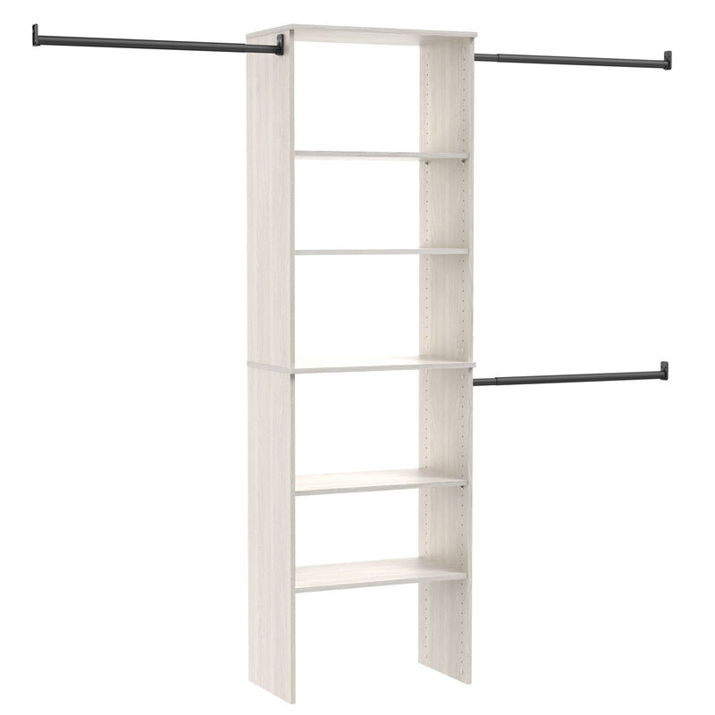 ClosetMaid Suite Symphony Laminate Wood Tower Starter Kit with Rods, White Timber, 25-in Y6