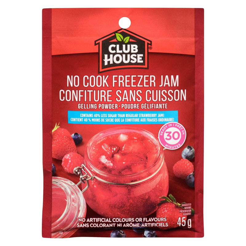 Club House No Cook Strawberry Freezer Jam, Reduced Sugar Recipe, 45-g D3