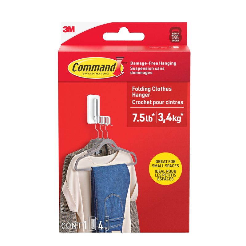 Command 7.5-lb Large White Damage Free Folding Clothes Hanger L1