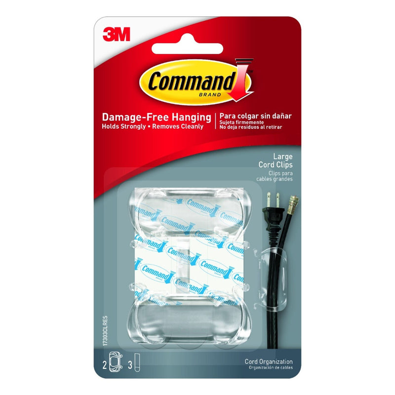 Command Clear Cord Clips, Clear T0