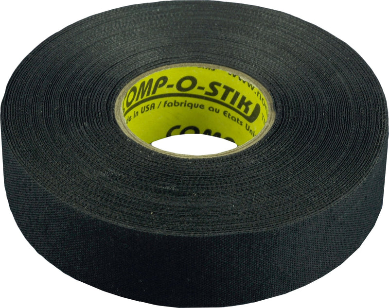 Comp-o-stik Cloth Hockey Stick Tape, Black, 24-mm x 15-m, 4-pk M2