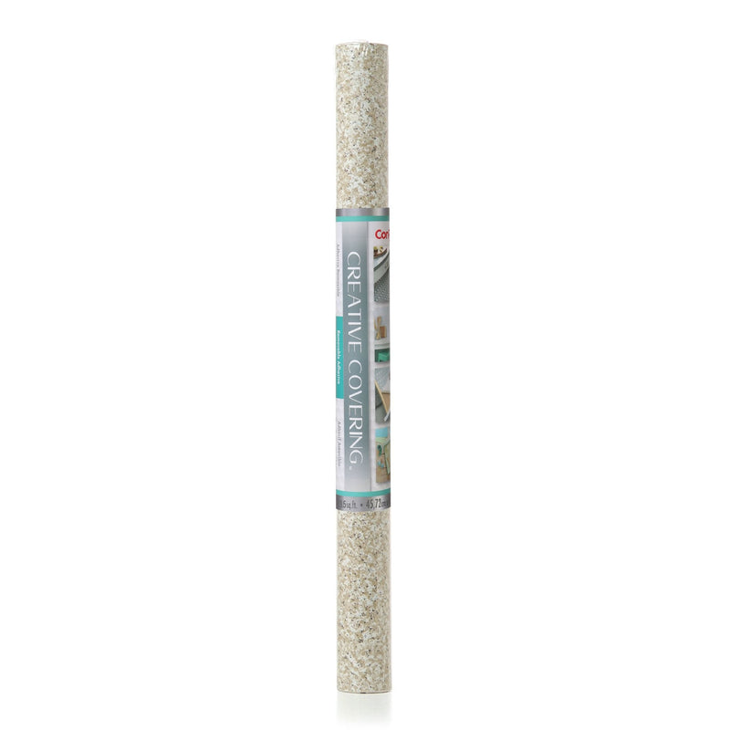 Con-Tact Creative Covering Removable Adhesive Shelf/Drawer Liner, Beige Granite, 18-in x 9-ft Y8