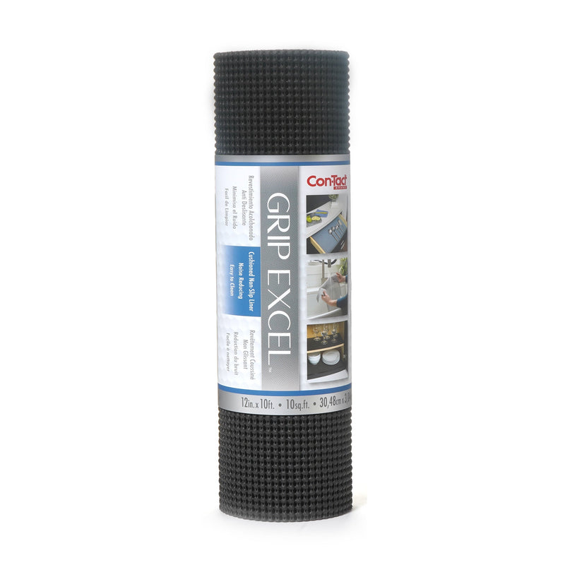 Con-Tact Grip Excel Non-Adhesive Cushioned Shelf/Drawer Liner, Black, 12-in x 10-ft R7