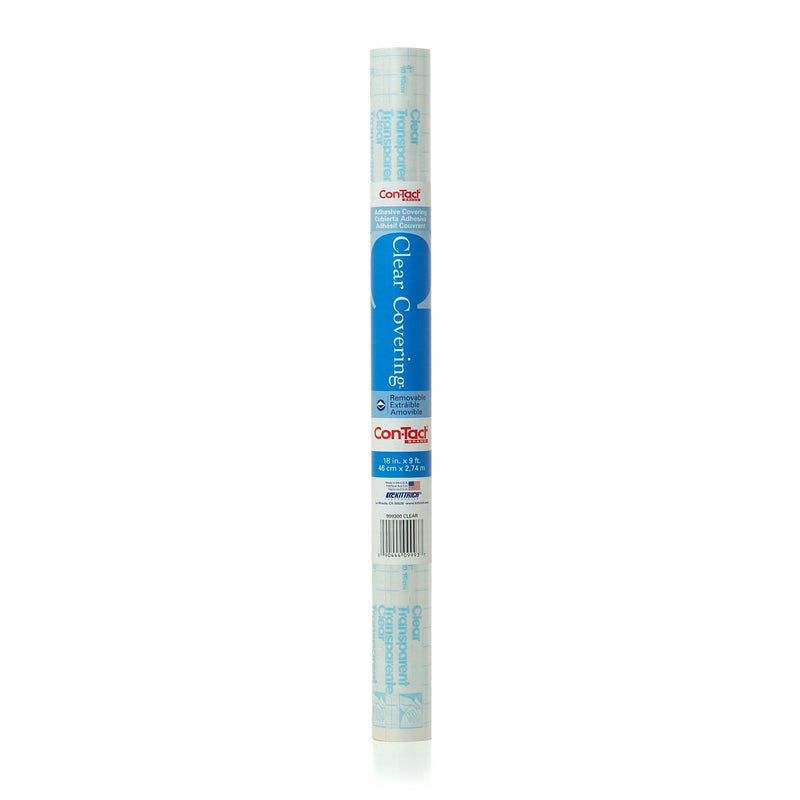Con-Tact Removable Adhesive Shelf/Drawer Liner, Clear, 18-in x 9-ft J8