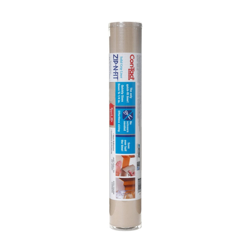 Con-Tact Zip-N-Fit Quick-Fit Non-Slip Solid Grip Shelf/Drawer Liner, Stone, 18-in x 4-ft X0