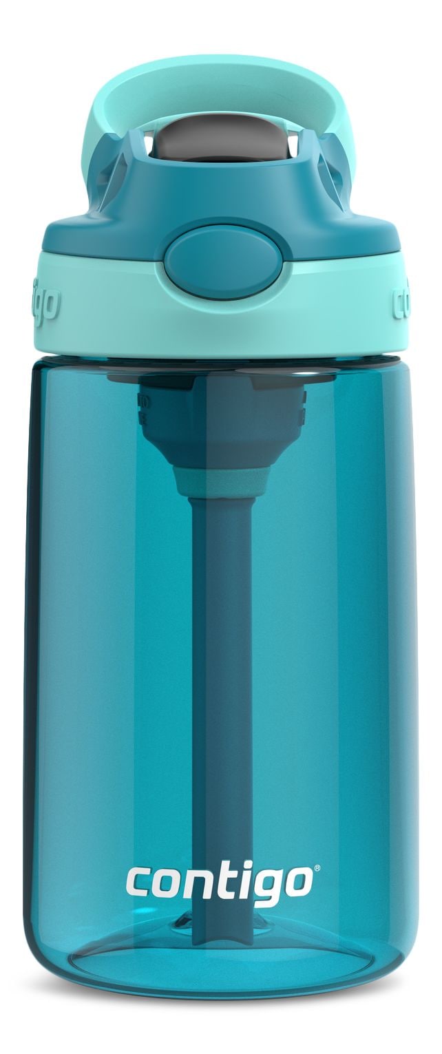 Contigo Aubrey Kids' Water Bottle, 14-oz, Juniper/Jade, with AUTOSPOUT Lid & Straw K7