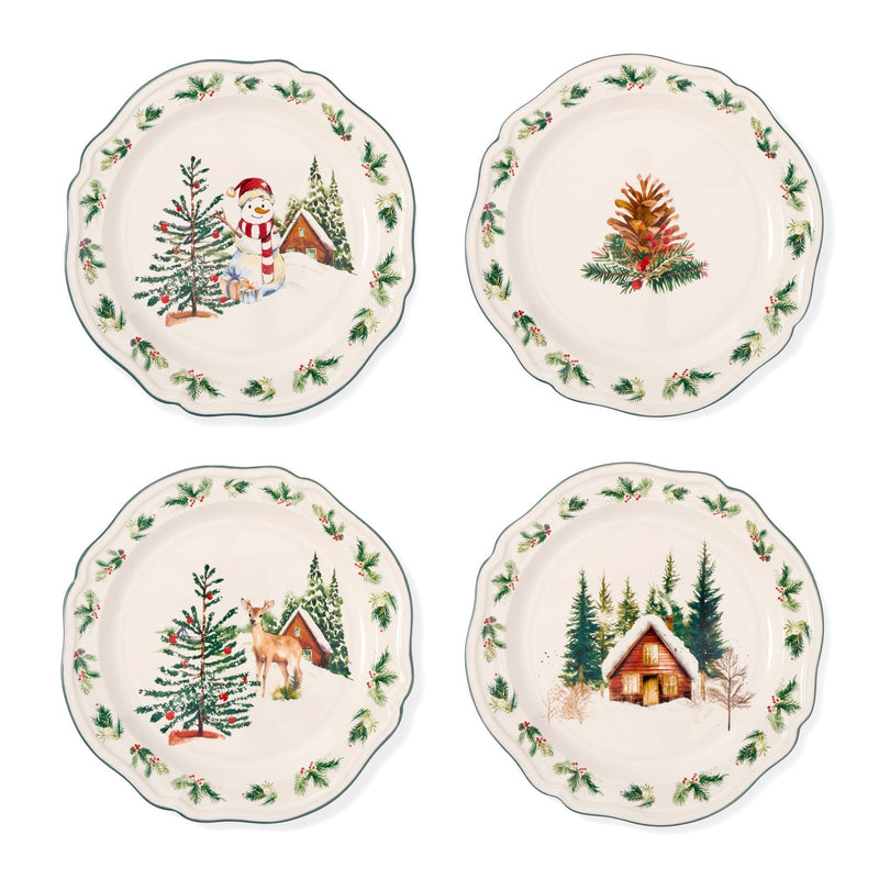 Core Home 15-cm Winter Berry Appetizer Plates, 4-pk K8