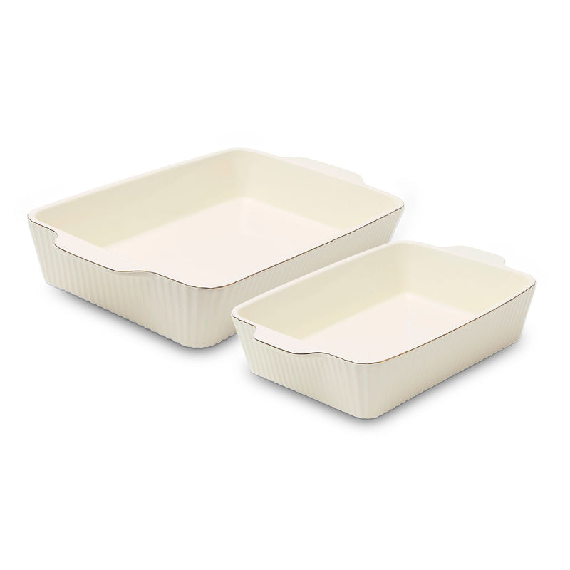 Core Kitchen Dishwasher Safe Cream Nested Baking Dish Set, 2-pc R5