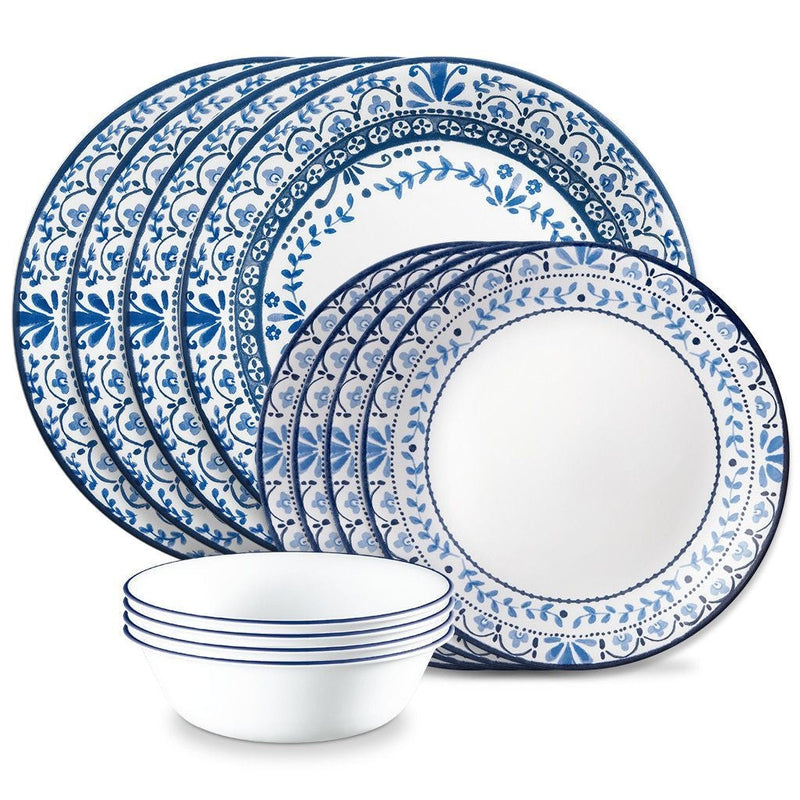 Corelle Portofino Glass Dinnerware Set, Serves 4, 12-pc, White Q7