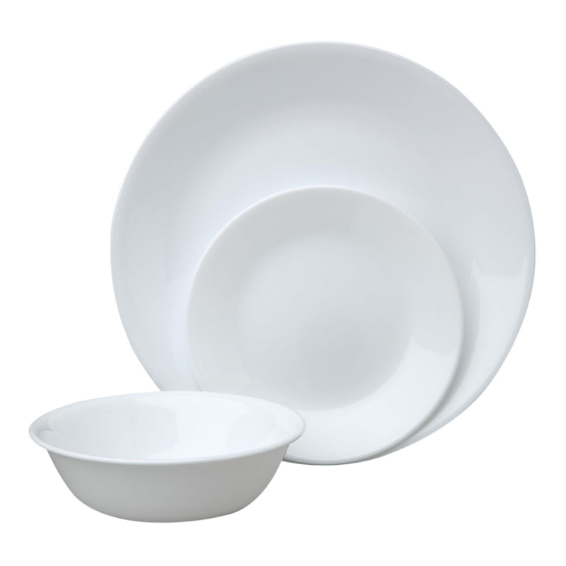 Corelle Winter Frost Glass Dinnerware Set, Serves 6, 18-pc, White C1