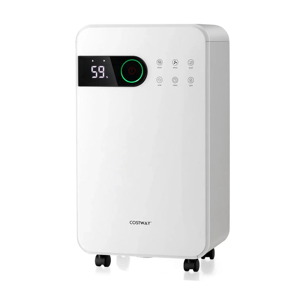 32 Pints Dehumidifier with Sleep Mode and 24H Timer for Home Basement-White S1