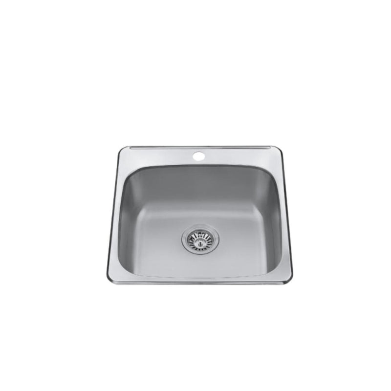 CraftX 20x20x8-in Brushed Satin Stainless Steel Drop-in Sink X5