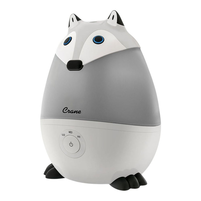 Crane Pediatric Cool Mist Humidifier with Vapor Tray and Diffuser, Raccoon U1