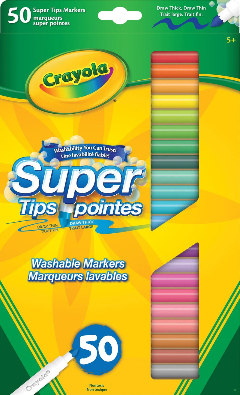 Crayola Super Tips Washable Markers, 50 Pieces, Multicolour X3