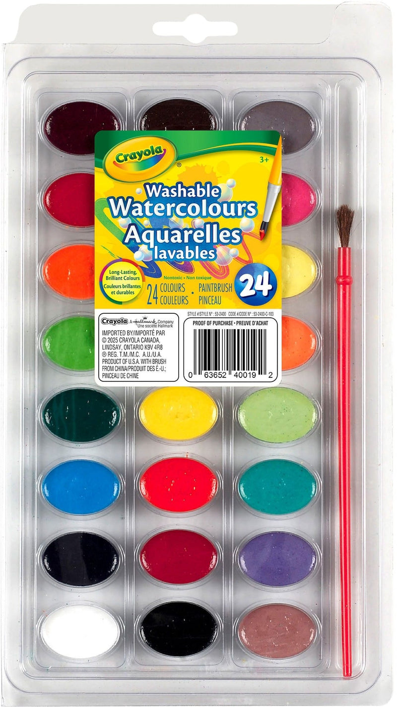 Crayola Super Tips Washable Watercoulour Paints, 24 Pieces, Multicolour Z1