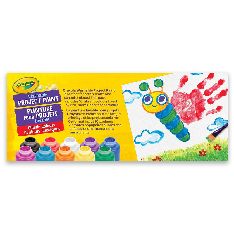 Crayola Washable Project Paint Activity Jar Set, Multi-Colour, 20-oz, 10-pk, Ages 3+ H5