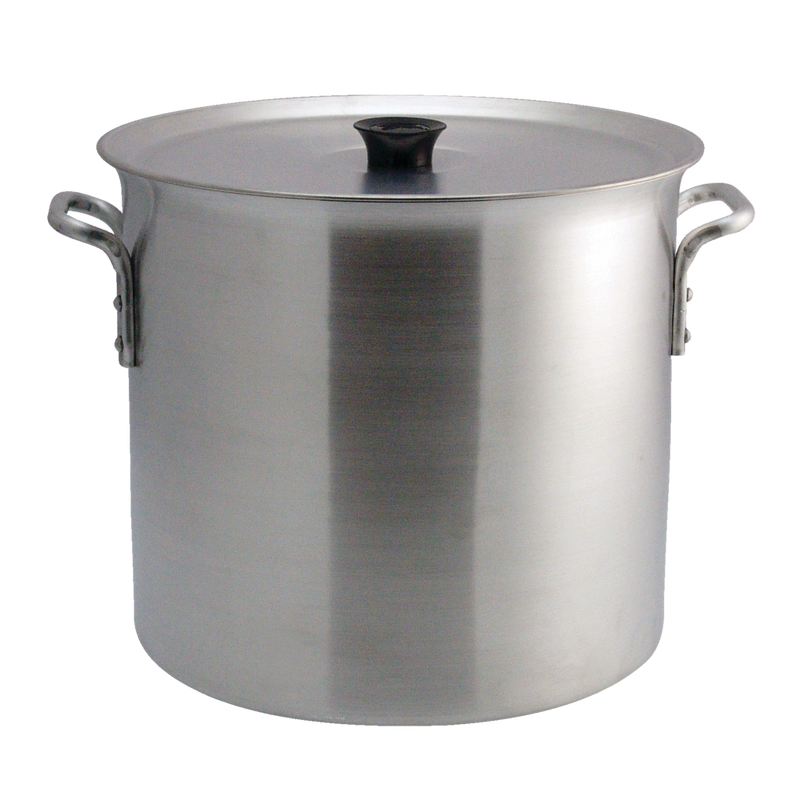 Crown Custom Heavy Duty Industrial Aluminum Stockpot with Handles, 32-L X4