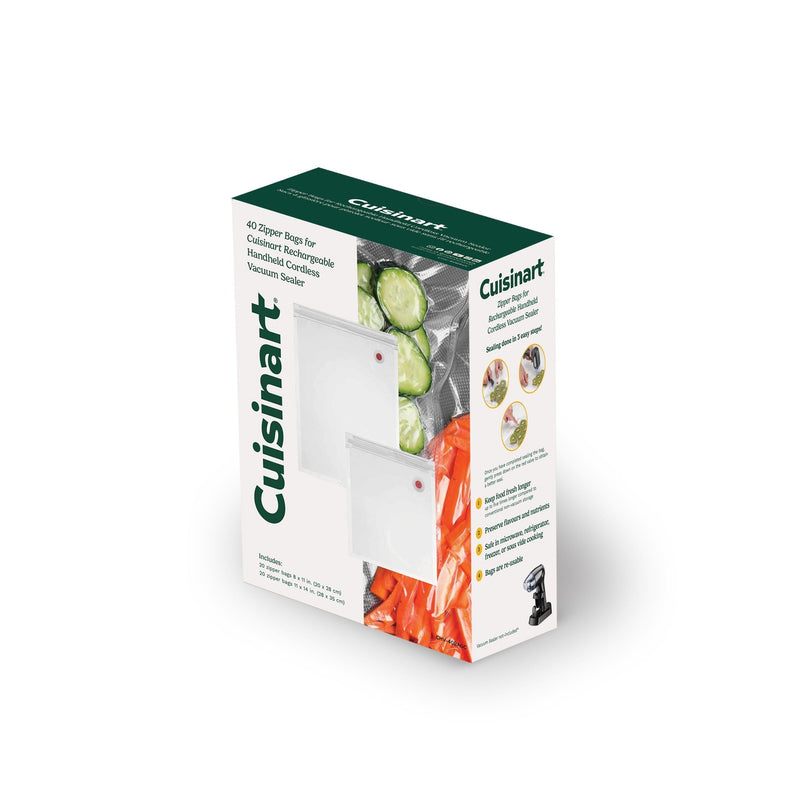 Cuisinart Reusable Zipper Vacuum Seal Food Storage Bags, 40-pk F9
