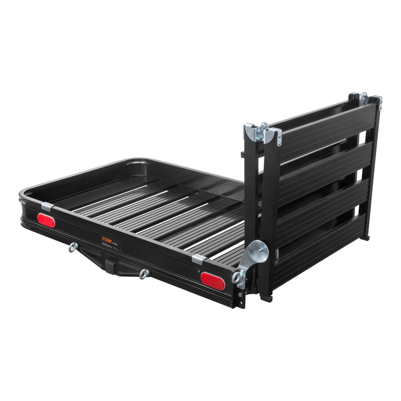 CURT 18112 Aluminum Hitch Mount Basket-Style Cargo Carrier with Ramp, Fits 2-in Receivers, 50 x 30-in B8