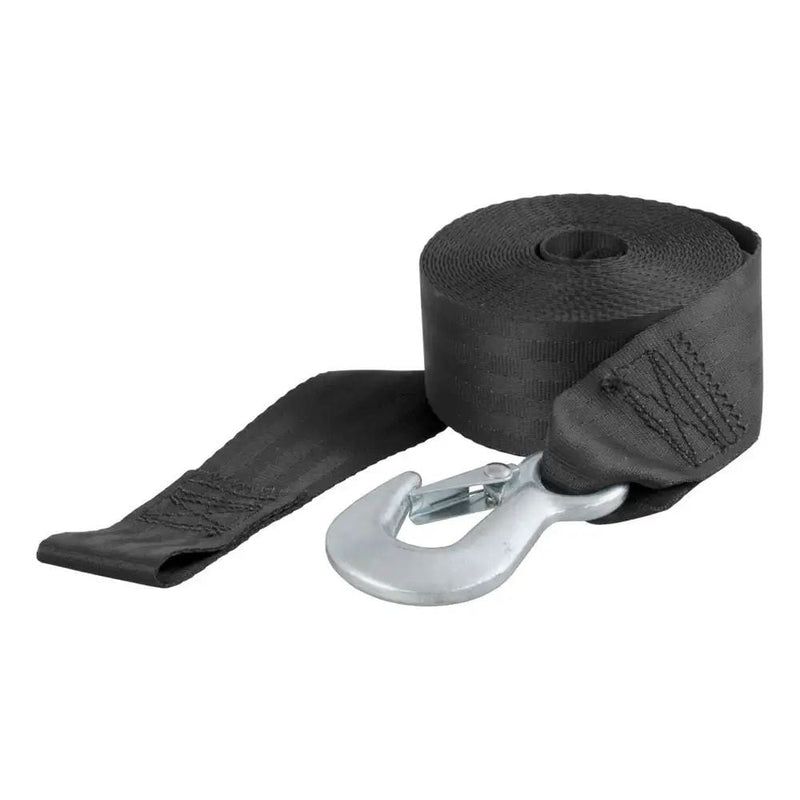 CURT 29451 2-in x 20-ft Nylon Winch Strap with Hook, 3,300-lbs F1
