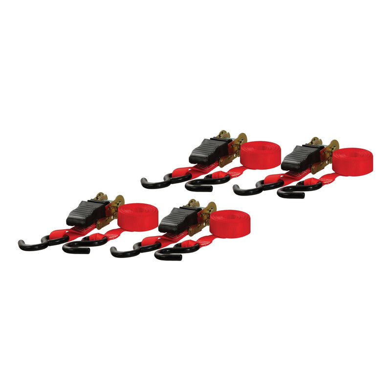 CURT 83002 16-ft Red Cargo Straps with S-Hooks (500-lb, 4-pk) X9