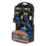 CURT 83020 Cargo Straps with J-Hooks, Blue, 733-lb, 16-ft, 2-pk