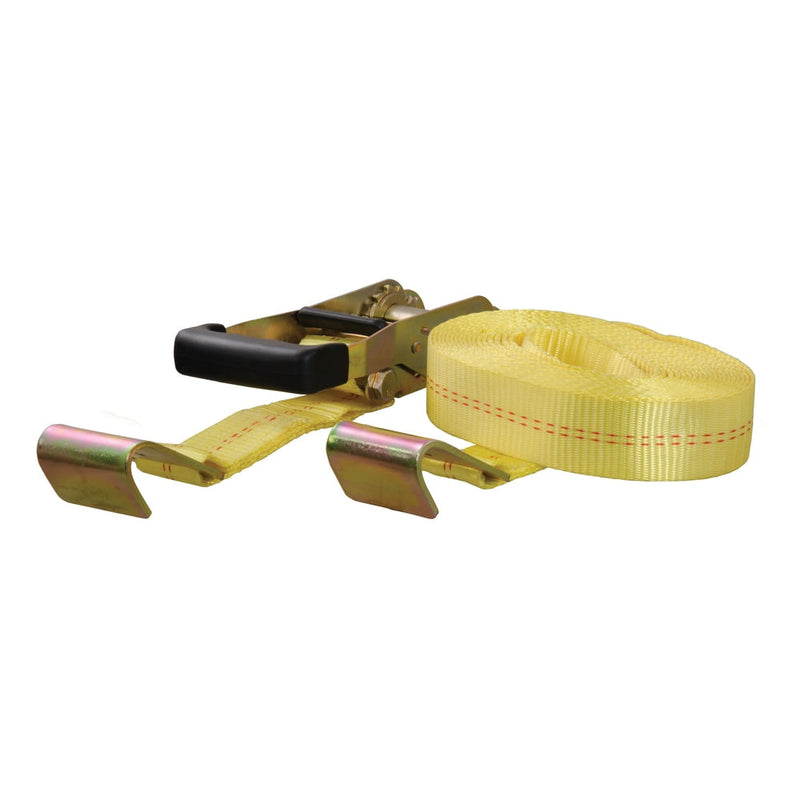 CURT 83048 27-ft Yellow Cargo Strap with Flat Hooks (3,333-lb) I9