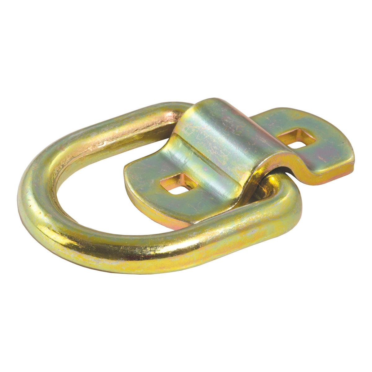 CURT 83740 3-in x 3-in Surface-Mounted Tie-Down D-Ring (3600-lb, Yellow Zinc)