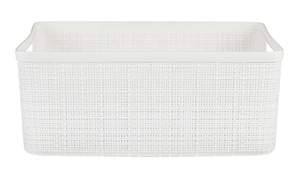 Curver Medium Jute Weave Nesting Storage Basket, White I0