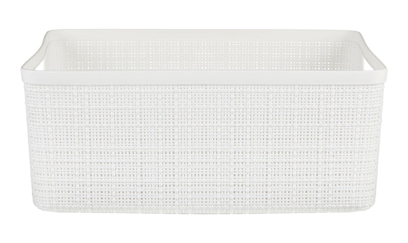 Curver Medium Jute Weave Nesting Storage Basket, White I0