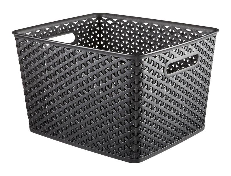 Curver My Style Woven Storage Basket, Large, Black B3