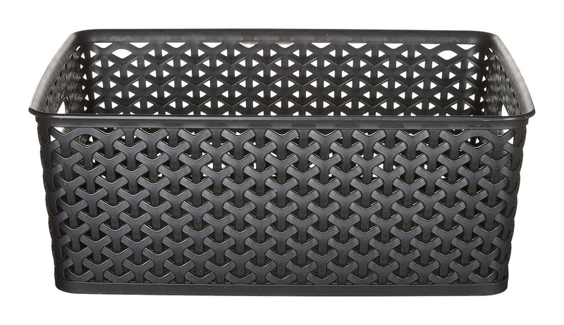 Curver My Style Woven Storage Basket, Medium, Black H4