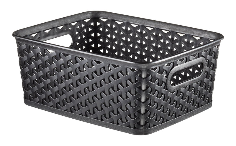 Curver My Style Woven Storage Basket, Small, Black O6