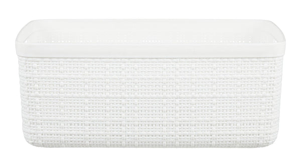 Curver Small Jute Weave Nesting Storage Basket, White P4