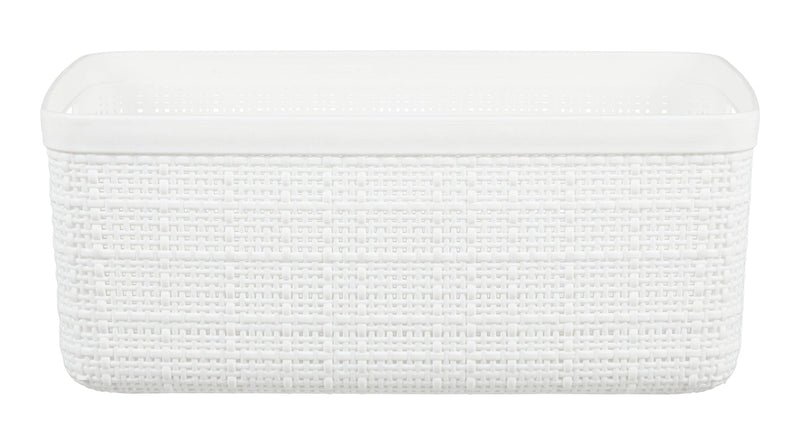 Curver Small Jute Weave Nesting Storage Basket, White P4