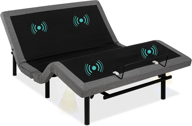 Ergonomic Twin XL Size Adjustable Bed Frame, Electric Base w/Wireless Remote Control, Nightlight, Massager, 2 USB Ports B5