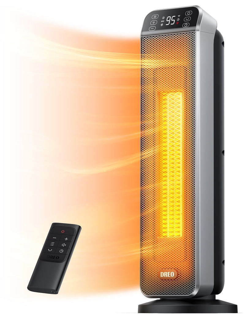 Dreo Space Heater for Inside, Electric Heater for Home with Remote, 24 in 11ft/s Fast Quiet Heating, 3 Modes, Safe Energy Efficient Heaters for... I4