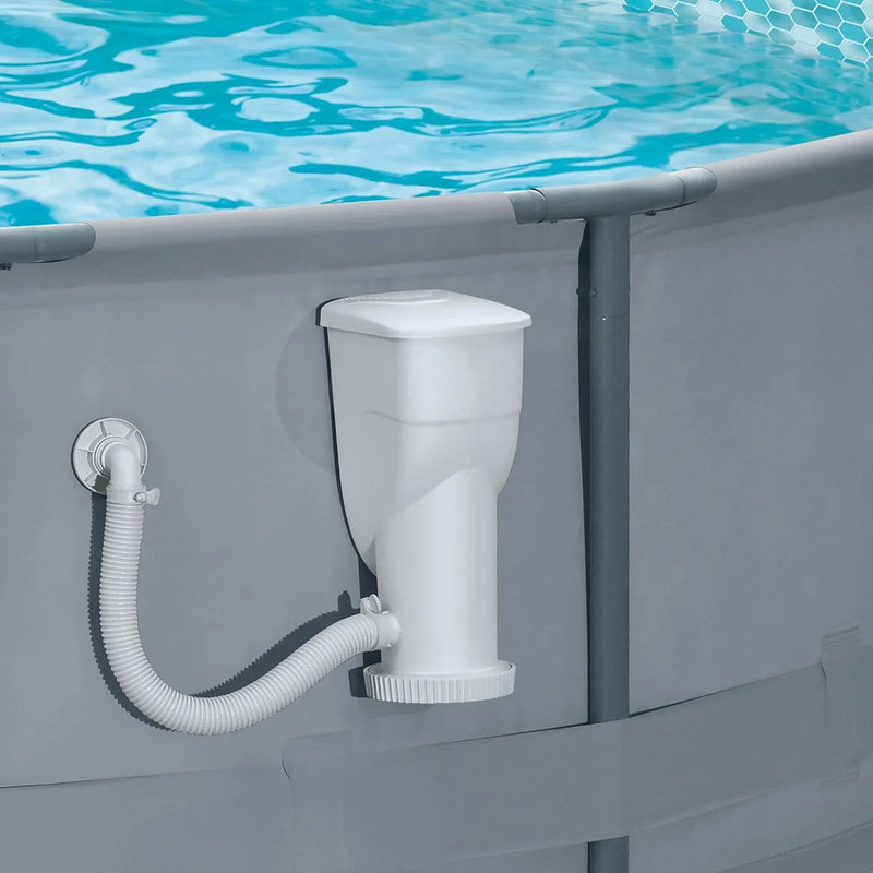 Gallons Per Hour 2 in 1 Filter Pump and Skimmer System with Clamps and 1.5 Inch Hose Fitting for Above Ground Swimming Pools I6